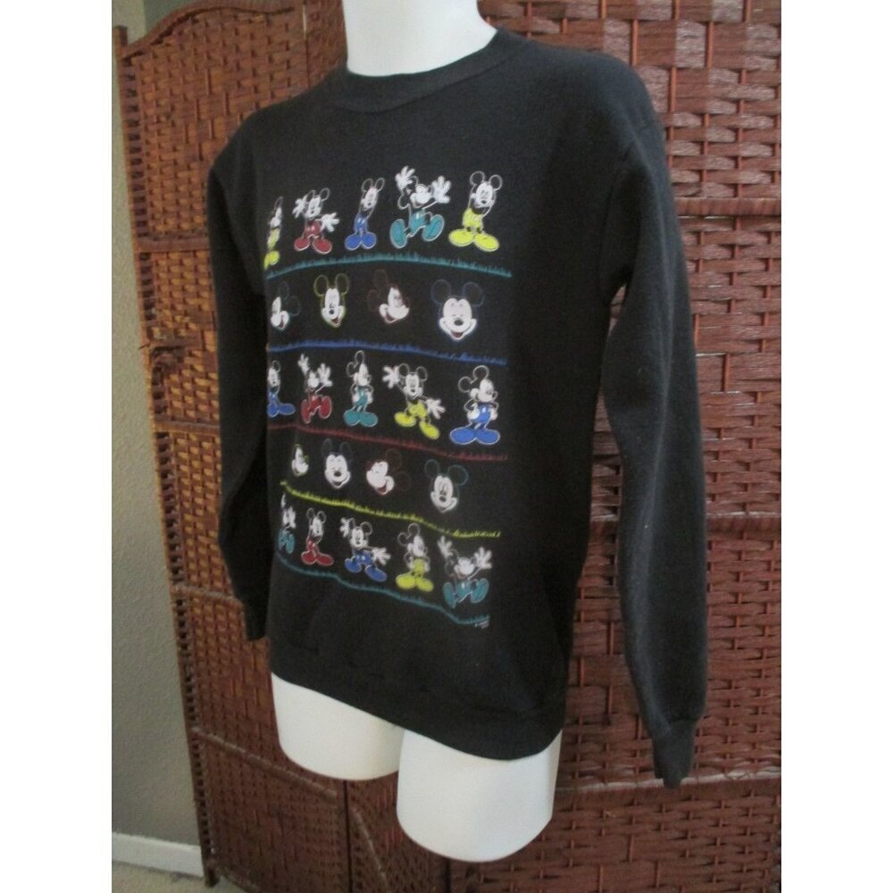 Vintage Mickey Mouse Sweatshirt Women's Small All Over Print
